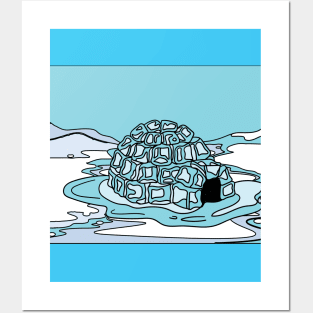 Igloo snow and ice landscape Posters and Art